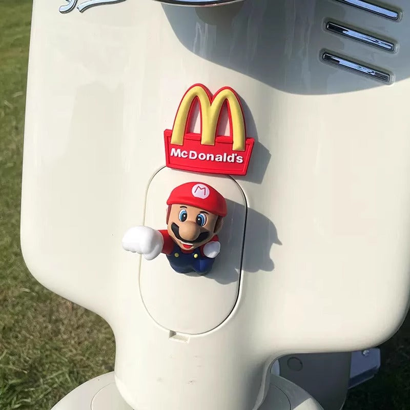 McDonald's M three-dimensional car logo DIY small accessories No. 9 electric car rear ornament crayon small new decorative doll