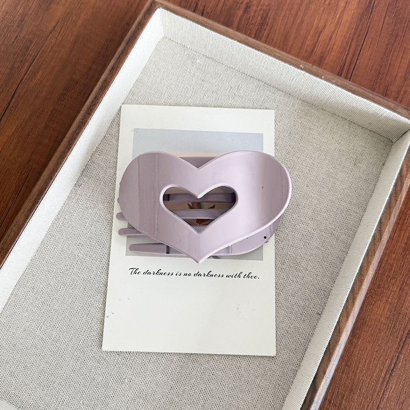 Cross-border no-knock on head heart-shaped flat grab clip women 2025 new abalone clip back head disc hair tie ponytail clip hair accessories