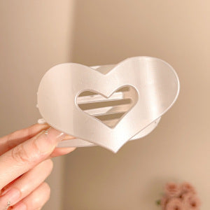 Cross-border no-knock on head heart-shaped flat grab clip women 2025 new abalone clip back head disc hair tie ponytail clip hair accessories
