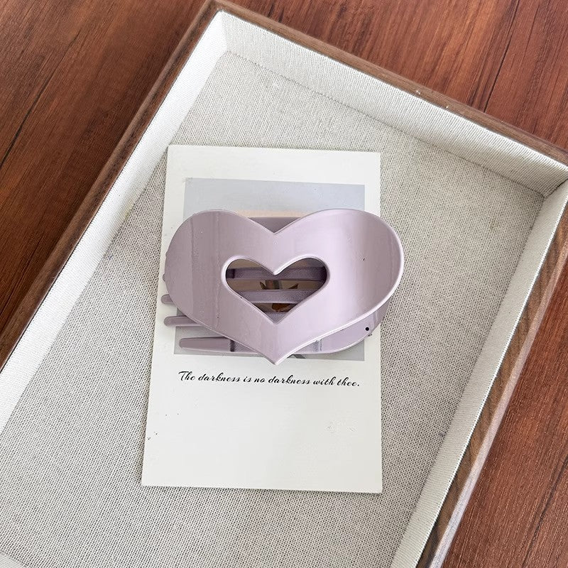 Cross-border no-knock on head heart-shaped flat grab clip women 2025 new abalone clip back head disc hair tie ponytail clip hair accessories