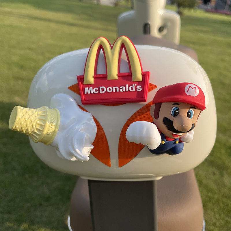 McDonald's M three-dimensional car logo DIY small accessories No. 9 electric car rear ornament crayon small new decorative doll