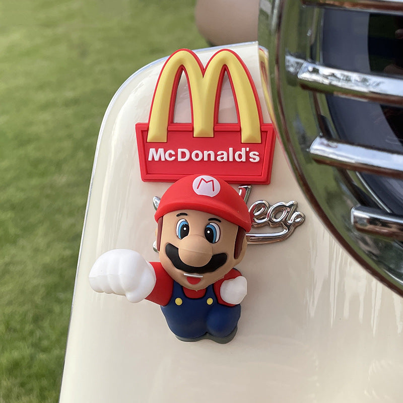 McDonald's M three-dimensional car logo DIY small accessories No. 9 electric car rear ornament crayon small new decorative doll
