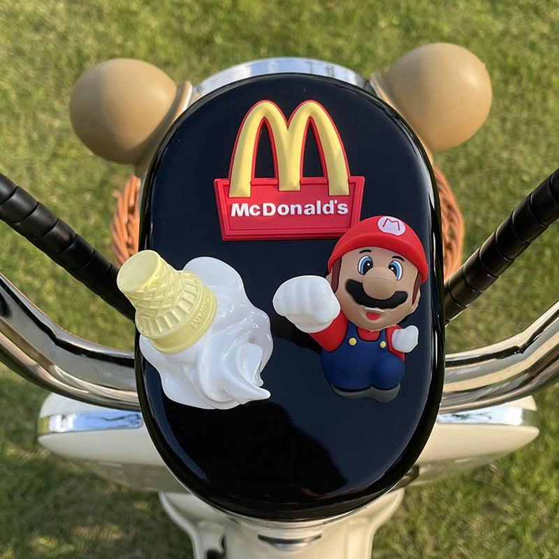 McDonald's M three-dimensional car logo DIY small accessories No. 9 electric car rear ornament crayon small new decorative doll