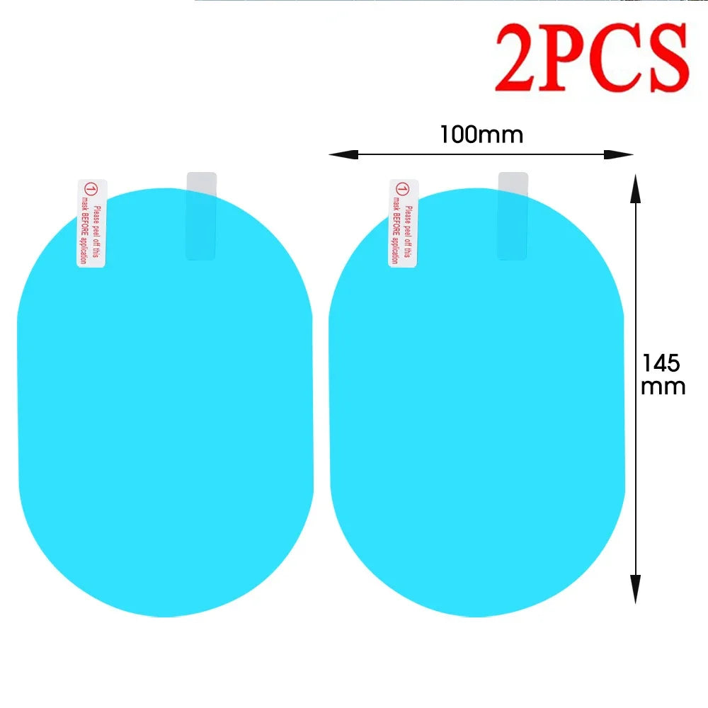 2pcs Rearview Mirror Rainproof Clear Film Sticker Protective for Car Motorcycle Bicycle Bike View Mirror AntiFog Waterproof Film