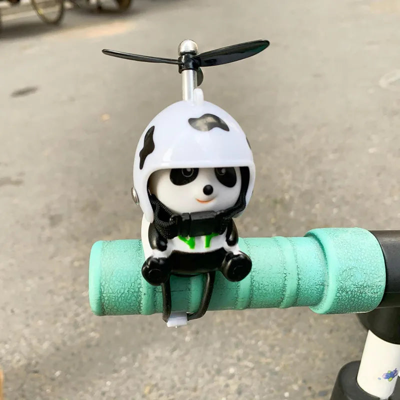 Car Styling Ornaments Auto Little Panda Small Pig Animal Toy Car Motocycle Decor Sticker With Helmet Break Wind Moto Driving Toy