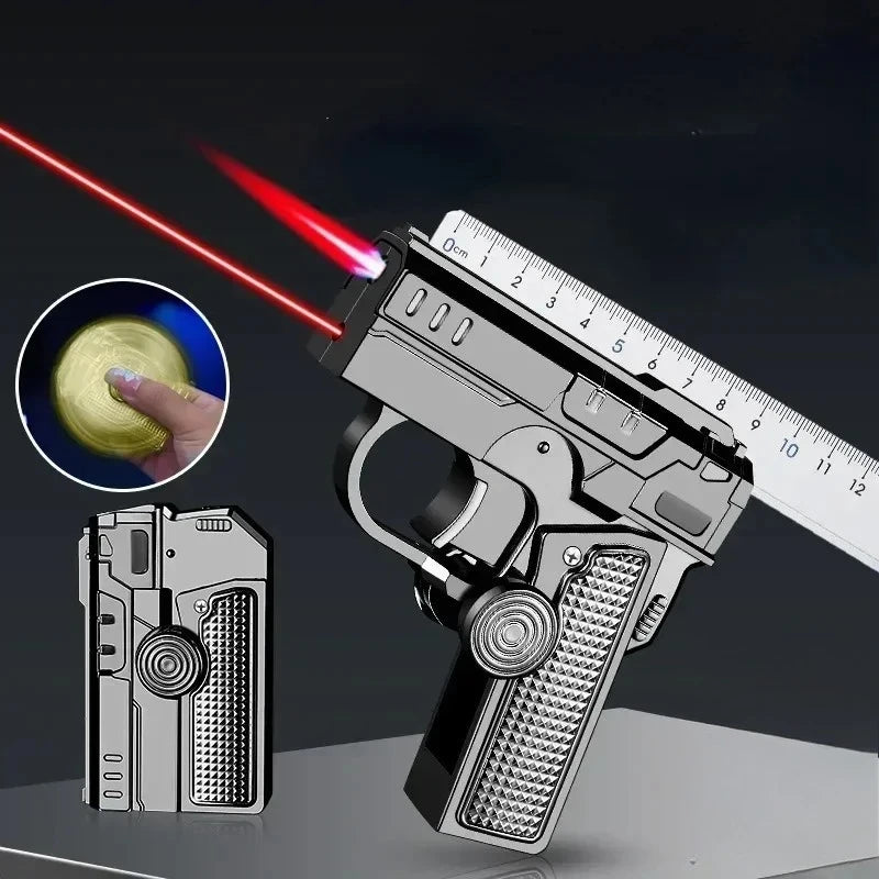 Multi Functional Folding Dual Form Decompression Gyro Gun Shaped Lighter with Creative Deformation and Windproof Red Flame  Smok