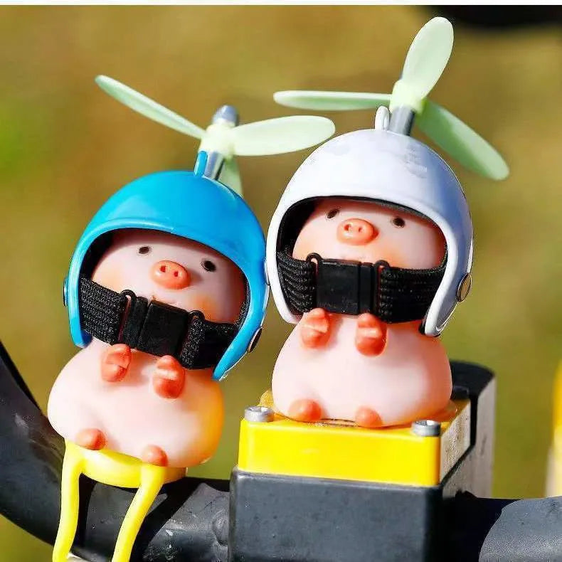 Car Styling Ornaments Auto Little Panda Small Pig Animal Toy Car Motocycle Decor Sticker With Helmet Break Wind Moto Driving Toy