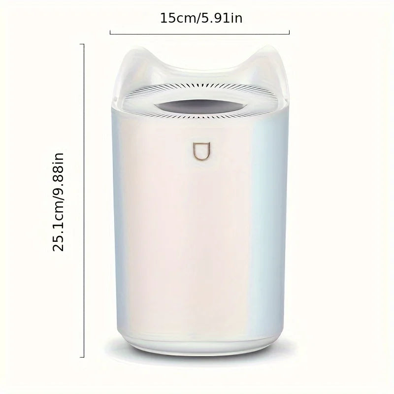 1pc USB Powered Humidifier with Essential Oil Diffuser, 111.59oz Large Capacity, Ultrasonic Cool Mist, Dual Nozzle, Quiet Operat