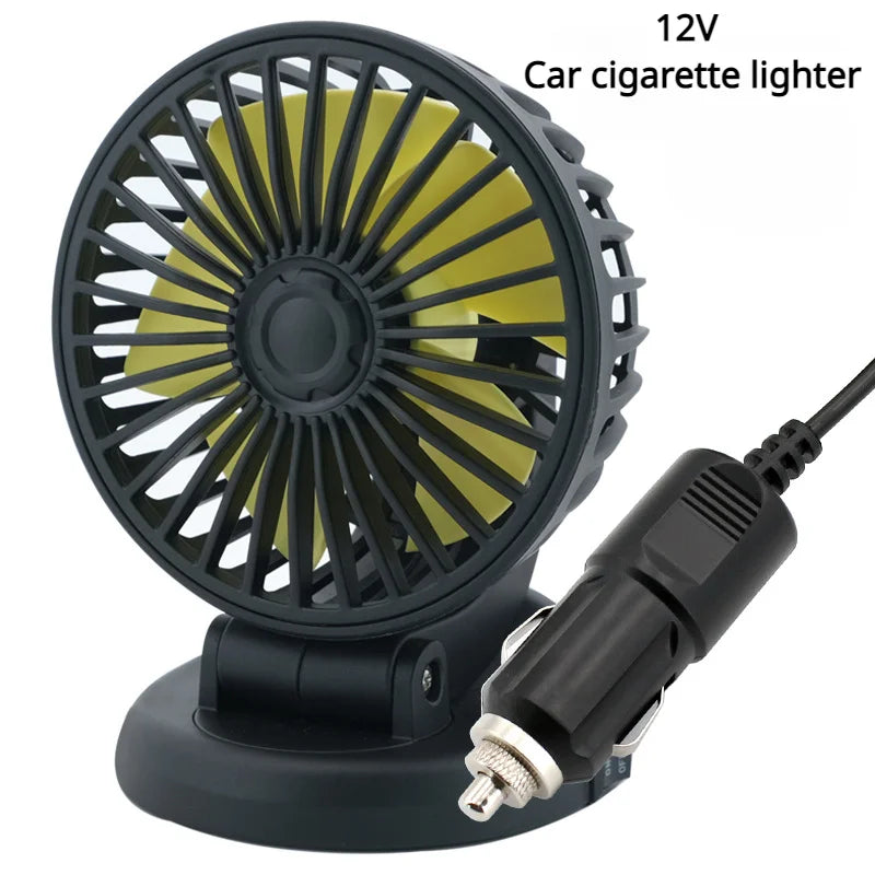 12v Automotive fan Car Fan 24v 360° Adjustable 3 Head Air Fan Low Noise Multifunctional Temporary Parking Card Auto Vehicles fan