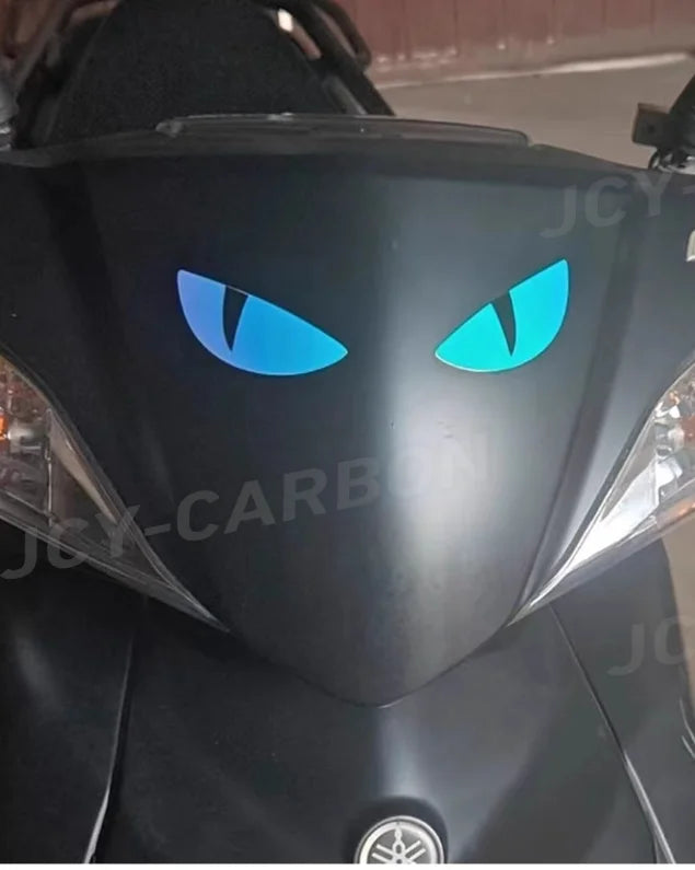 3D Devil's Eye Luminous Stickers Motorcycle Helmets Night Light Decor Cute Eyes Vinyl Decal Reflective Stickers Accessories