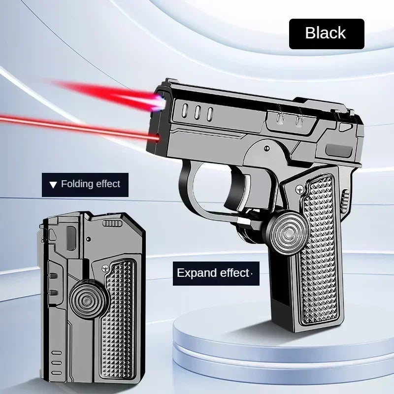 Multi Functional Folding Dual Form Decompression Gyro Gun Shaped Lighter with Creative Deformation and Windproof Red Flame  Smok