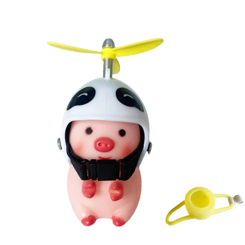 Car Styling Ornaments Auto Little Panda Small Pig Animal Toy Car Motocycle Decor Sticker With Helmet Break Wind Moto Driving Toy