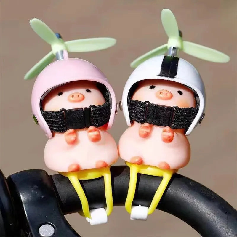 Car Styling Ornaments Auto Little Panda Small Pig Animal Toy Car Motocycle Decor Sticker With Helmet Break Wind Moto Driving Toy