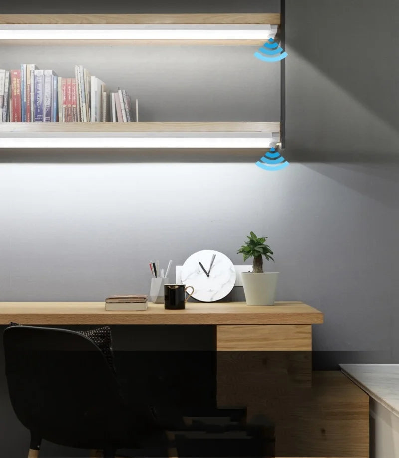 Wireless USB Rechargeable Motion Sensor LED Bar Light Induction Night Light Portable Cordless Magnetic Cabinet Lamp for Kitchen