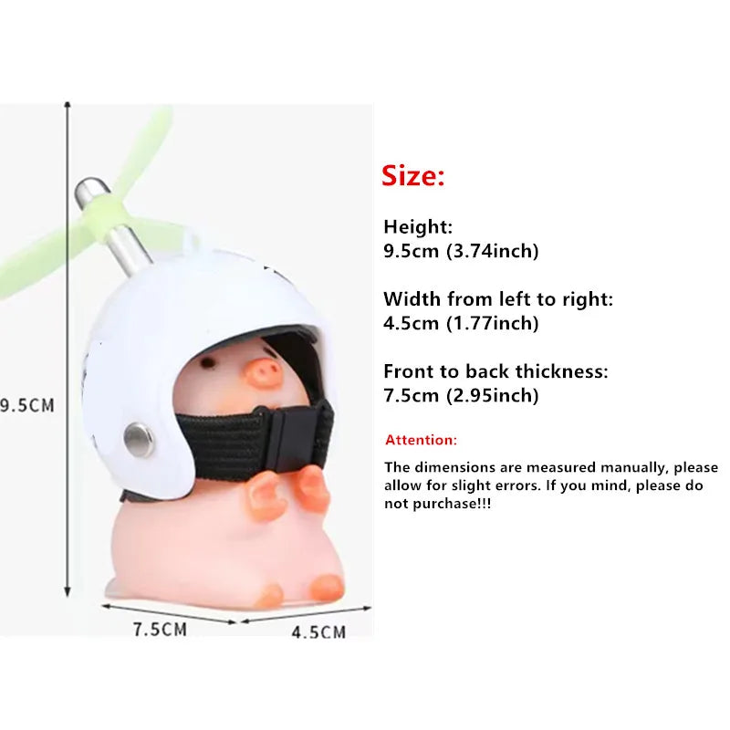 Car Styling Ornaments Auto Little Panda Small Pig Animal Toy Car Motocycle Decor Sticker With Helmet Break Wind Moto Driving Toy