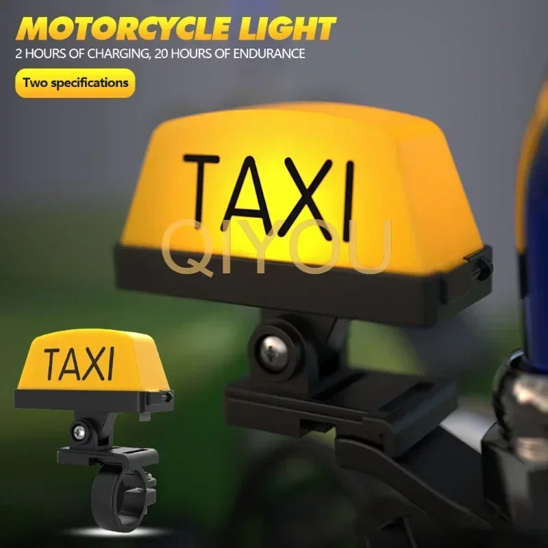 Motorcycle Decoration Modified Light Adjustable Handle Helmet Light USB Rechargable Warning Taxi Box Sign LED Lamp