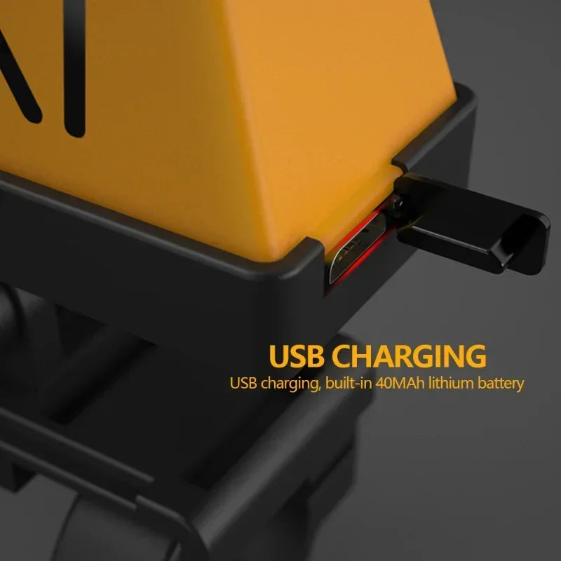 Motorcycle Decoration Modified Light Adjustable Handle Helmet Light USB Rechargable Warning Taxi Box Sign LED Lamp